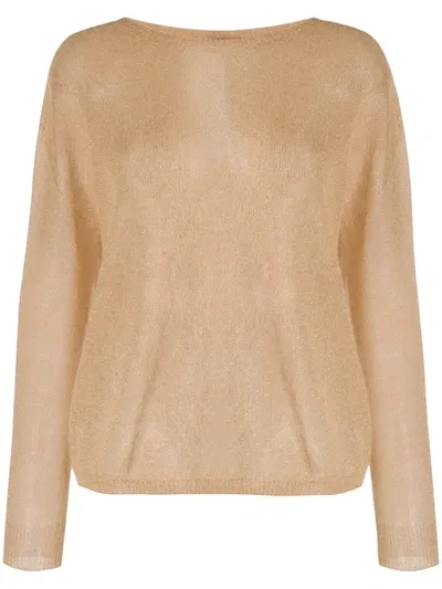 Liu •jo Fine-knit Semi-sheer Jumper In Neutrals