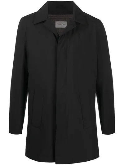 Corneliani Shell Straight-cut Coat In Black