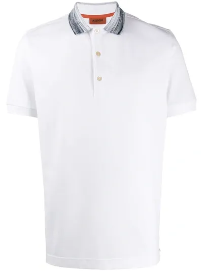 Missoni Contrast Collar Polo Shirt In White