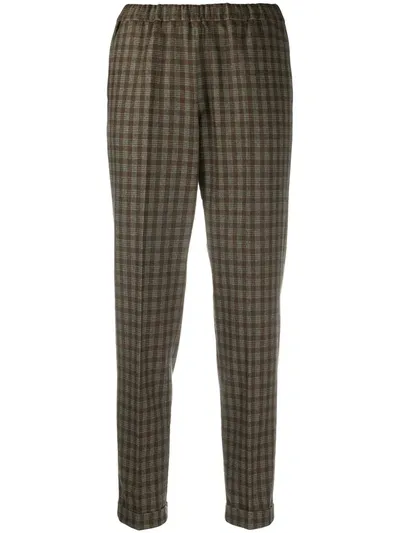 Alberto Biani Check Pattern Cropped Trousers In Blue