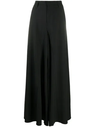 Diesel High Waist Wide-leg Trousers In Black