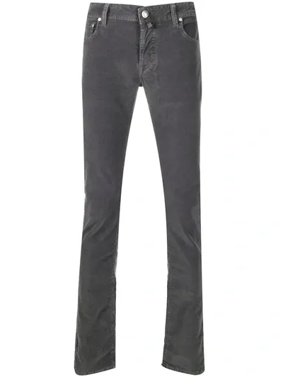 Jacob Cohen Corduroy Long Leg Jeans In Grey