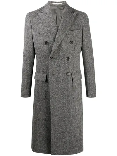 Corneliani Double Breasted Coat In Black