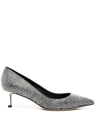 Giuseppe Zanotti Crystal-embellished Low-heel Pumps In Black