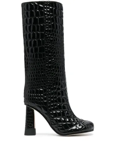 Marco De Vincenzo Croc-effect Boots In Black