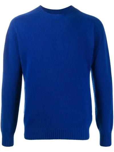 Altea Ribbed Crew Neck Jumper In Blue