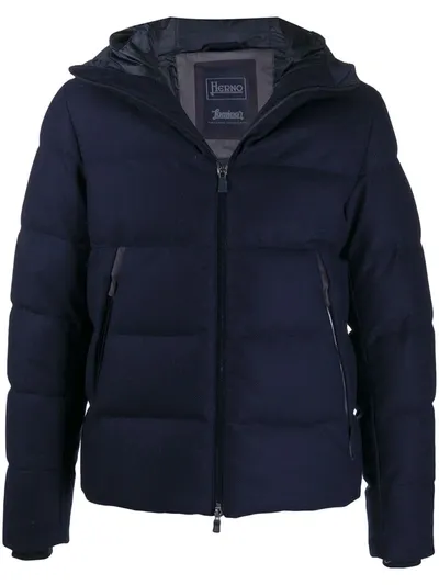 Herno Padded Hooded Jacket In Blue