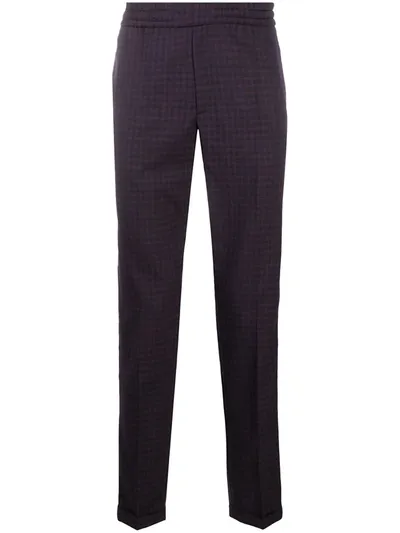 Paul Smith Micro-check Pattern Wool Trousers In Red