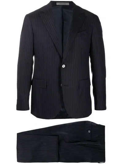 Corneliani Pinstripe Two-piece Suit In Blue