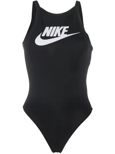 Nike Swoosh Print Vest Top In Black