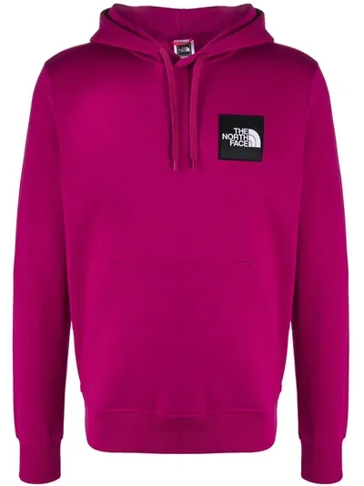 The North Face Logo Patch Drawstring Hoodie In Purple