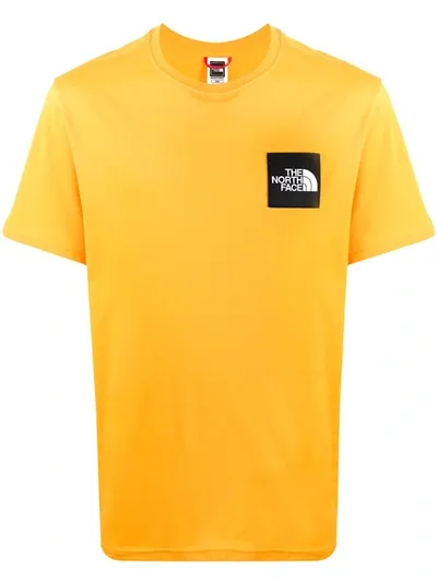 The North Face Crew Neck Logo Patch T-shirt In Yellow