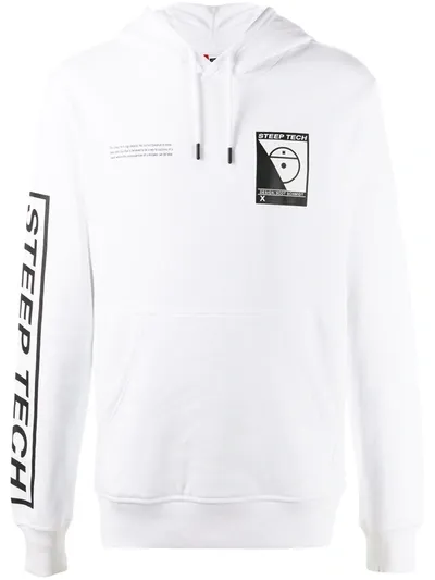 The North Face Logo Print Hoodie In White