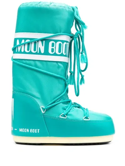 Moon Boot Chunky Lace-up Boots In Blue