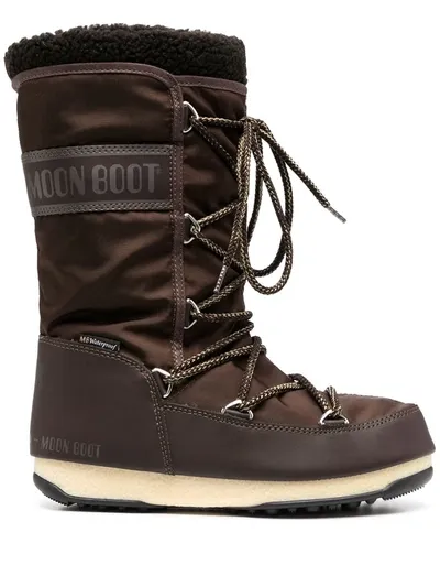 Moon Boot Chunky Lace-up Boots In Brown