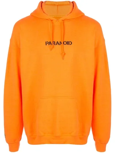 Anti Social Social Club Paranoid Print Hoodie In Orange