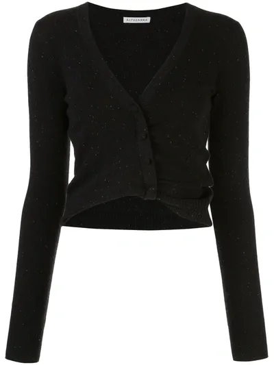 Altuzarra Eva Ribbed Stretch-knit Cardigan In Black