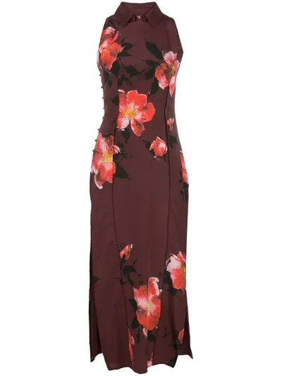 Altuzarra Jeannette Floral Silk Dress In Black