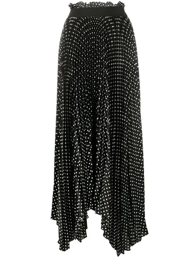 Alexandre Vauthier Asymmetrical Polka-dot Skirt In Black