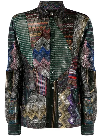 Missoni Patchwork Shirt In Green