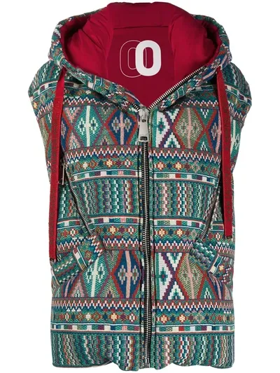 Khrisjoy Aztec Zipped Gilet In Blue