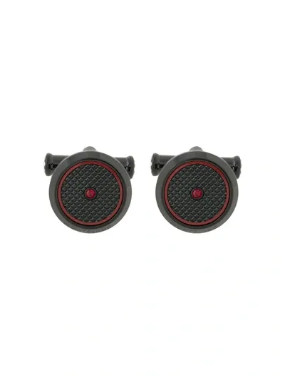 Montblanc Two-tone Round Cufflinks In Black