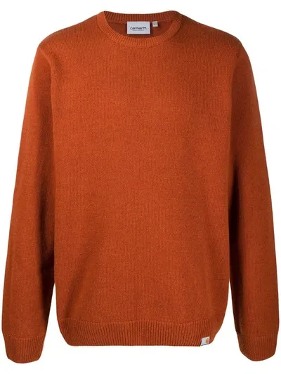 Carhartt Fine-knit Wool-blend Jumper In Orange