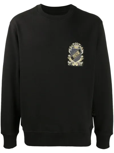 Versace Jeans Couture Logo Lettering Sweatshirt In Black