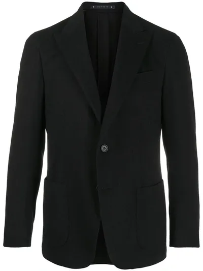 Bagnoli Sartoria Napoli Single Breasted Peak Lapel Coat In Black