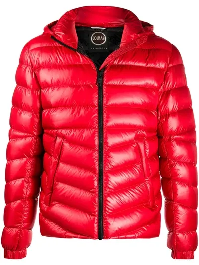 Colmar Quilted Hooded Jacket In Red