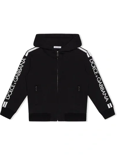 Dolce & Gabbana Kids' Dolce &amp; Gabbana Edge Logo Hoodie In Black