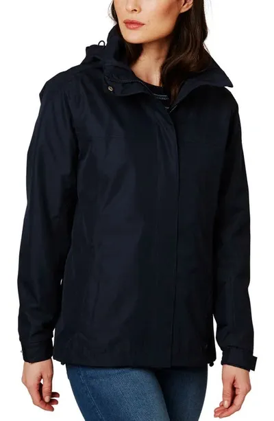 Helly Hansen Evie Hooded Waterproof Rain Jacket In Navy