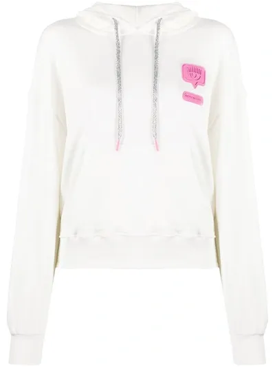 Chiara Ferragni Eyelike Patch Cotton Hoodie In Pink