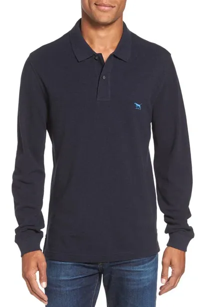 Rodd & Gunn Men's Long-sleeve Pique Polo Shirt In Navy