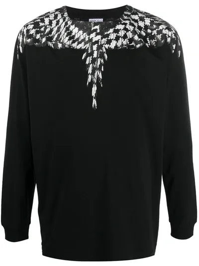 Marcelo Burlon County Of Milan Cross Wings Long-sleeve T-shirt In Black