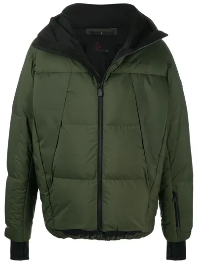 Moncler Backpack-strap Feather Down Jacket In Green