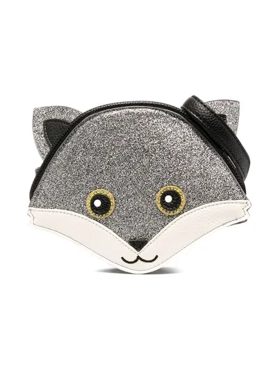 Molo Kids' Glitter Fox Bag In Silver