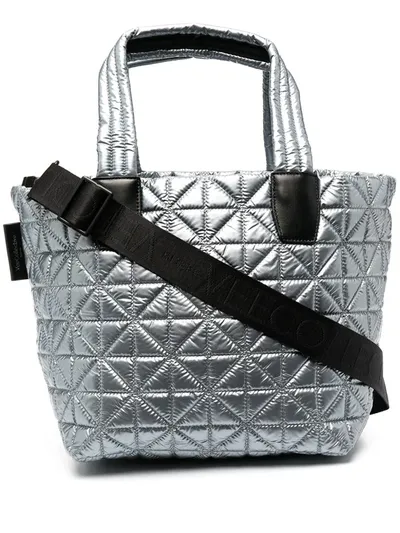 Veecollective Quilted Leather Tote Bag In Grey