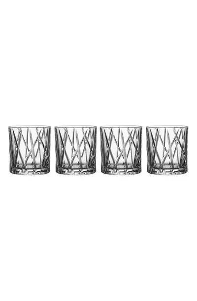 Orrefors City Set Of 4 Crystal Old Fashioned Glasses In Clear