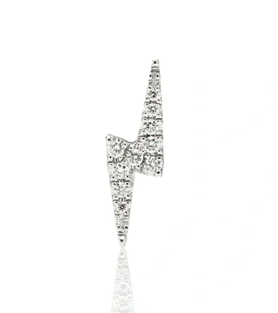 Maria Tash Lightning Bolt 14kt White Gold Single Earring With Diamonds