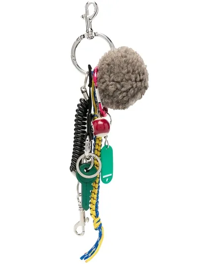 Dolce & Gabbana Multi-charm Keyring In Grey