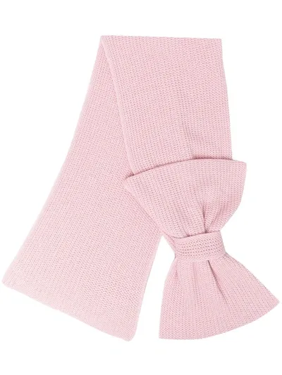 Red Valentino Oversized Bow Knit Scarf In Pink