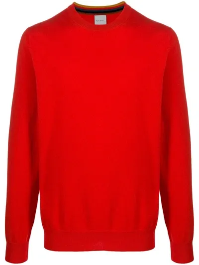 Paul Smith Crew Neck Cashmere Jumper In Red