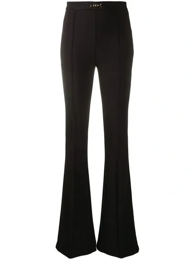 Elisabetta Franchi Belt-panel Flared Trousers In Black