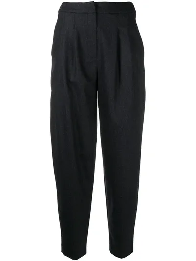 Loulou Studio High Waist Tapered Trousers In Black