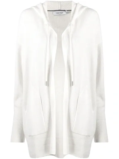 Calvin Klein Hooded Cardigan In Neutrals