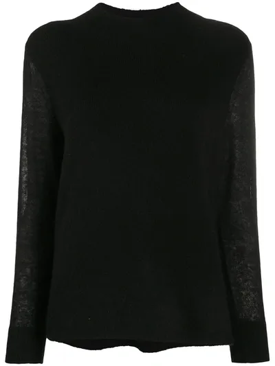 Calvin Klein Long-sleeved Mock Neck Jumper In Black