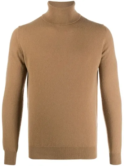 Corneliani Roll Neck Jumper In Brown