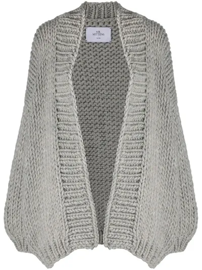 Mr Mittens Chunky-knit Cardigan Coat In Grey