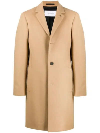 Calvin Klein Crombie Cashmere Coat In Neutrals